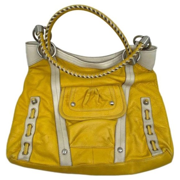 b. makowsky Handbags - B. makowsky Yellow Leather Shoulder/ Handbag